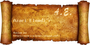 Azari Elemér névjegykártya