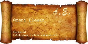 Azari Elemér névjegykártya