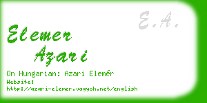 elemer azari business card
