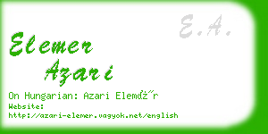 elemer azari business card